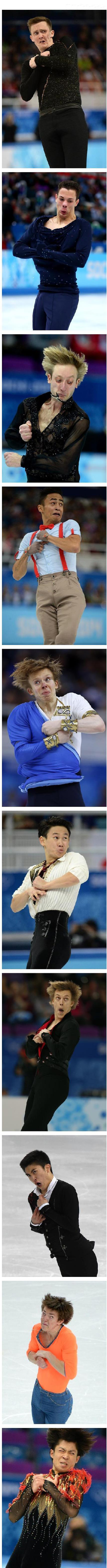 花样滑冰还真是一项有趣的运动呢！体育gif搞笑图片