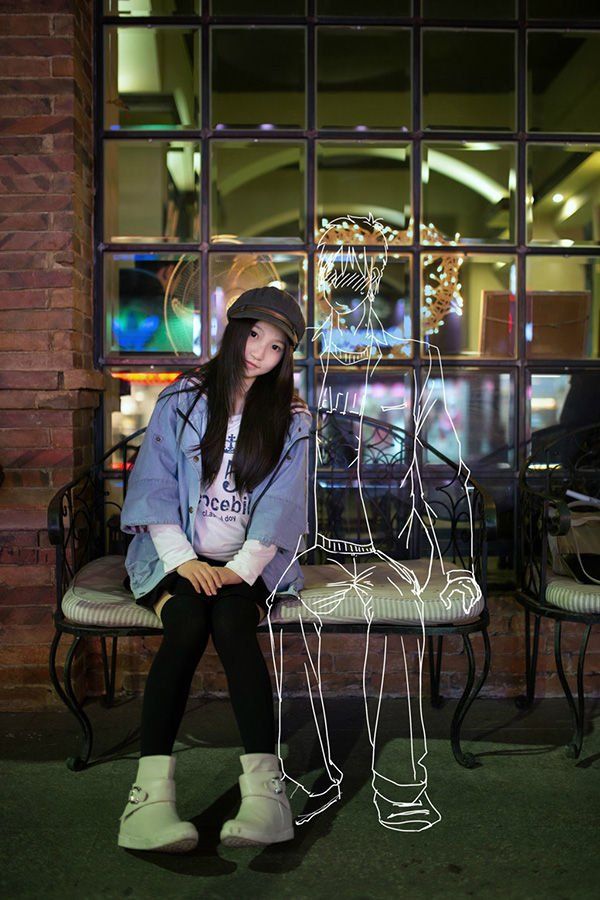 画个男友一起约会，看着好心酸！综合gif搞笑图片