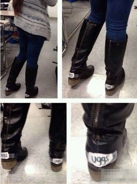 妹子你这UGG是最新款的么？综合gif搞笑图片