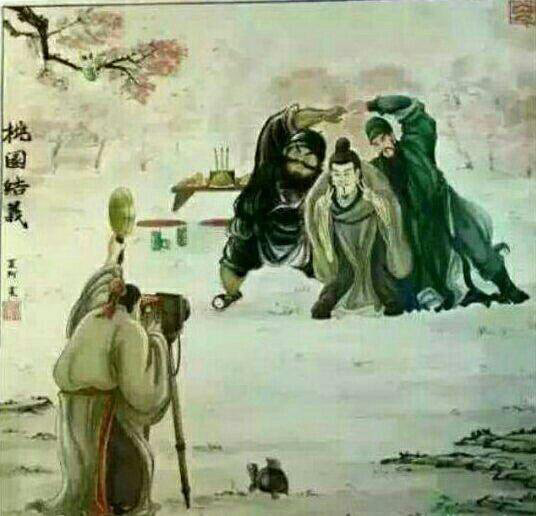 昨天入手一幅桃园结义图，总感觉哪里怪怪的综合gif搞笑图片