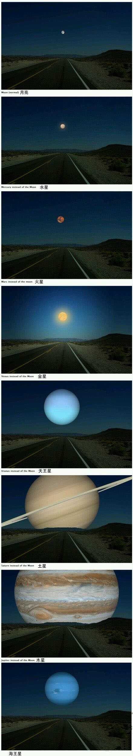 如果其他行星取代了月亮的位置综合gif搞笑图片