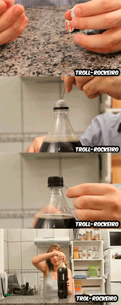 可乐+薄荷糖 整人必备综合gif搞笑图片