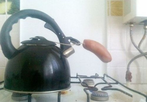 二货是这样给火腿加热的综合gif搞笑图片