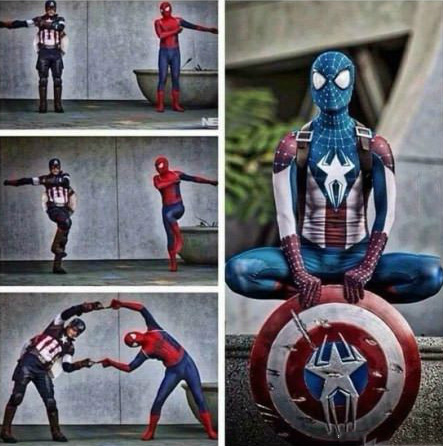 强强联合，超级英雄合体让罪恶无所遁形综合gif搞笑图片