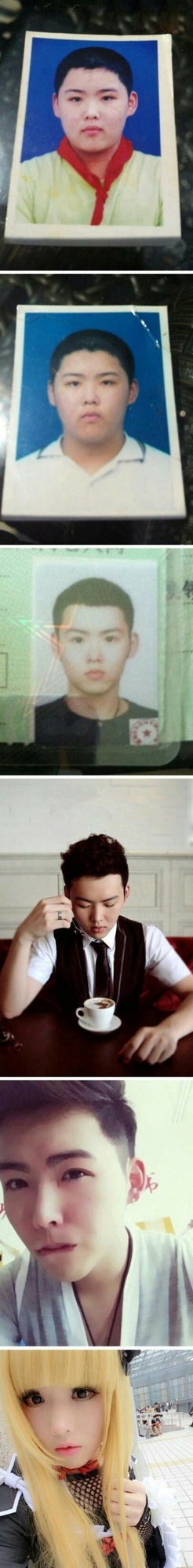 这孩子的进化史，亮瞎了。。。综合gif搞笑图片