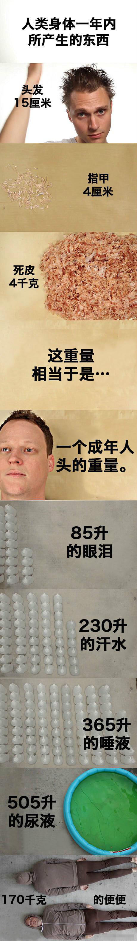 人类身体一年内所产生的东西综合gif搞笑图片