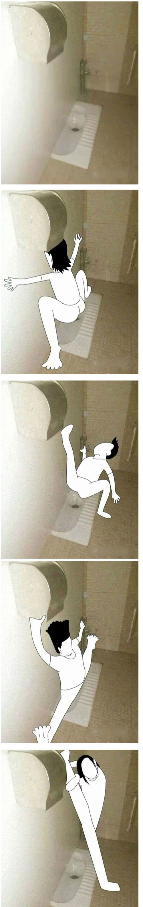 上个厕所，姿势很重要，特别重要综合gif搞笑图片