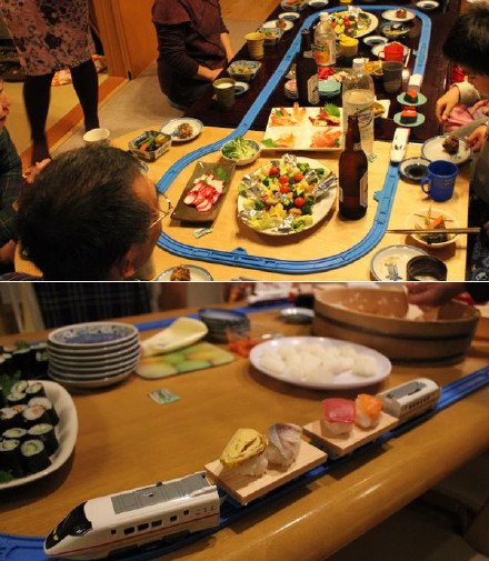 在家把回转寿司吃出高逼格综合gif搞笑图片