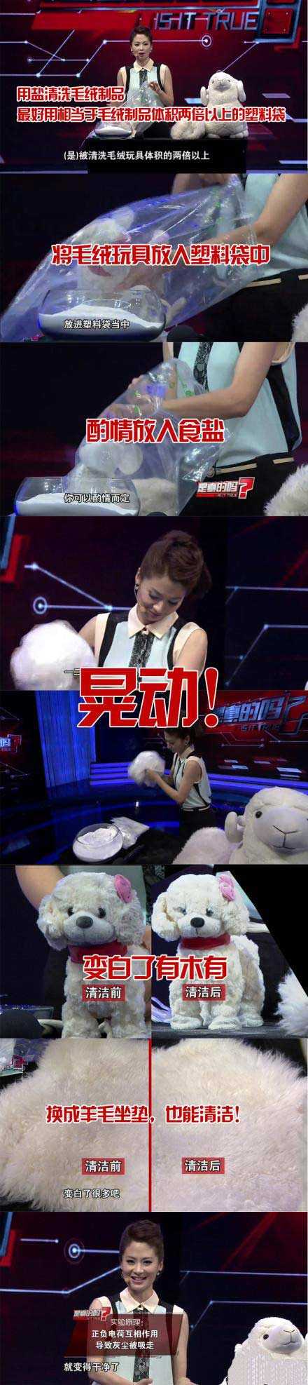 毛绒玩具脏了不用水洗 用“盐”洗，快来涨姿势综合gif搞笑图片