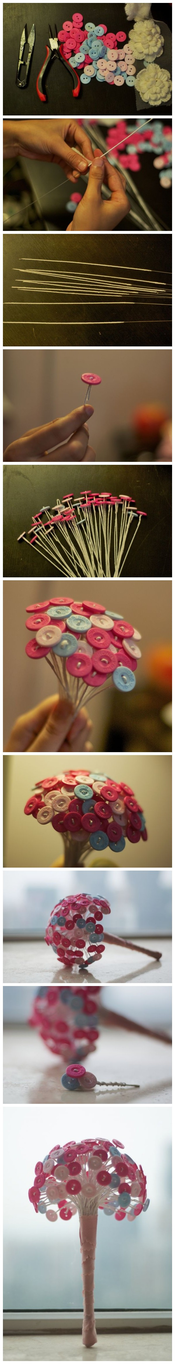 小清新纽扣花—用纽扣糖果色纽扣手捧花教程综合gif搞笑图片