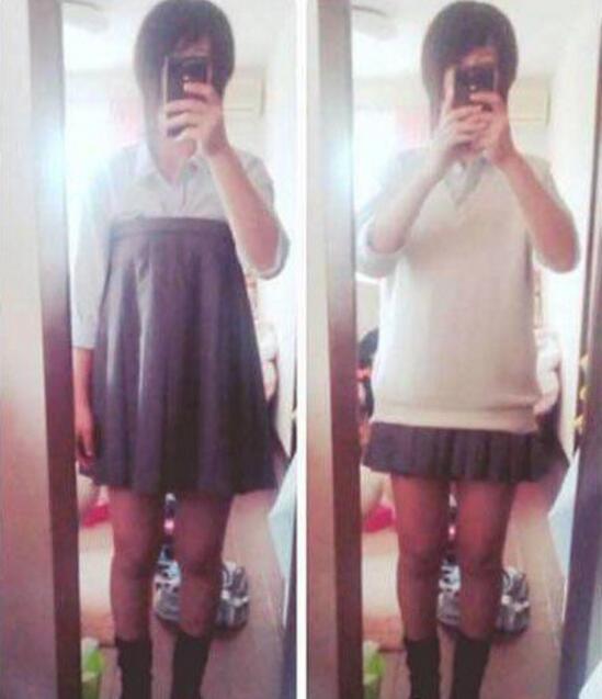 日本女生校服的秘密，真是这样的吗综合gif搞笑图片