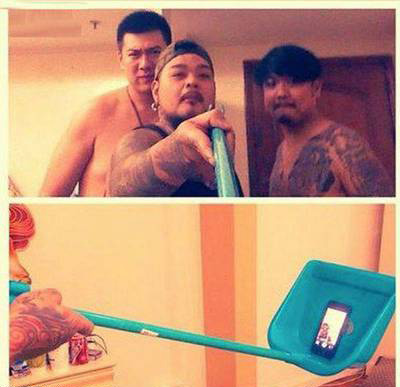 大哥自拍专用延伸杆综合gif搞笑图片