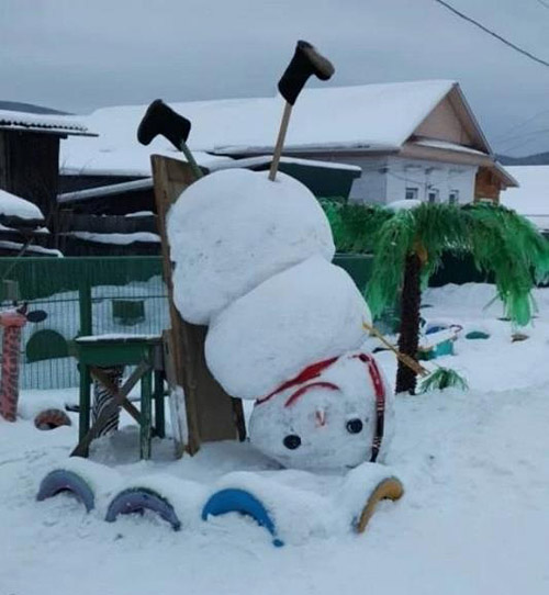 一个特立独行的雪人综合gif搞笑图片