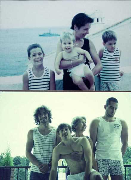 20年前20年后：创意家庭合影综合gif搞笑图片