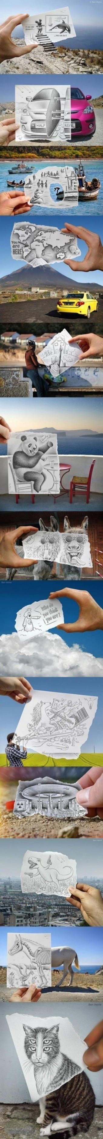 当照片加上铅笔画之后综合gif搞笑图片