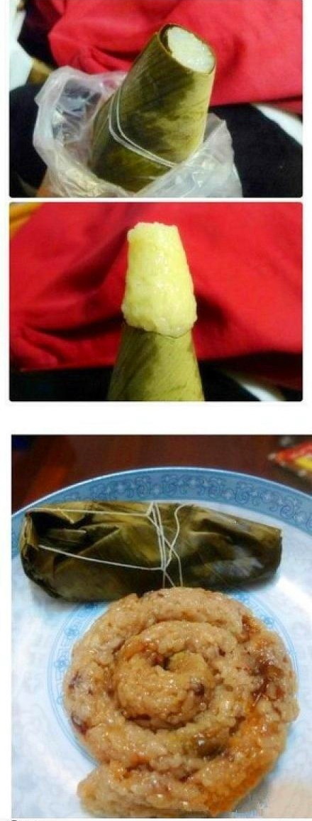 怕粽子粘手？没关系，你还可以这样吃综合gif搞笑图片