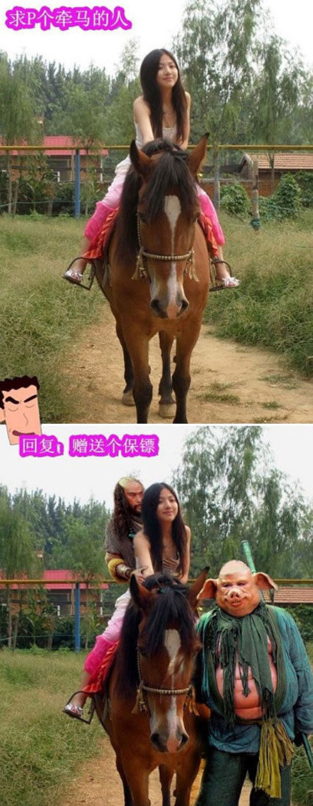 P马夫，送保镖综合gif搞笑图片