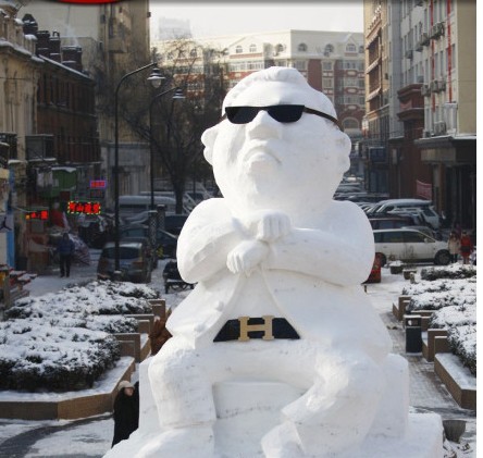 雪人版“江南style”综合gif搞笑图片