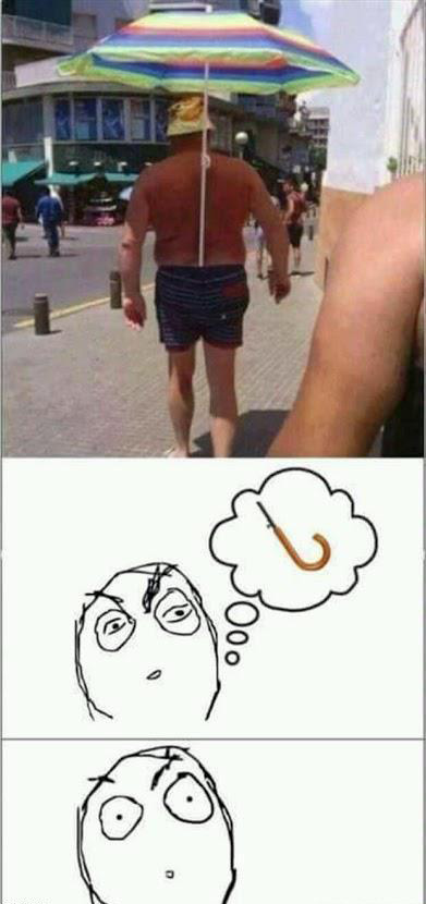 这么大的雨伞应该是直柄的综合gif搞笑图片