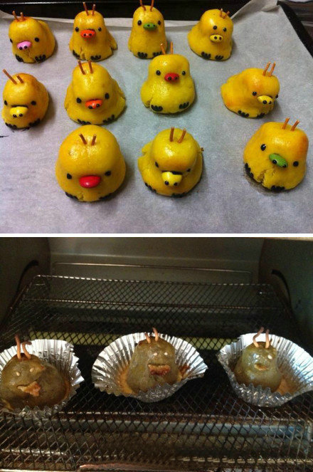 姐姐做的糕点，不一会烤熟之后综合gif搞笑图片