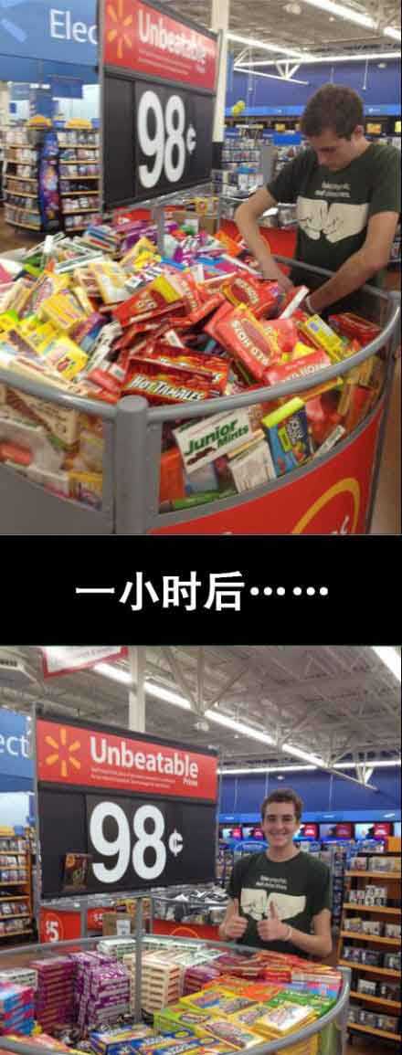 强迫症的最高境界，比如去超市看到。。。综合gif搞笑图片