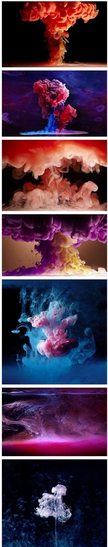 颜料倒入水中的瞬间，神奇的瞬间！综合gif搞笑图片