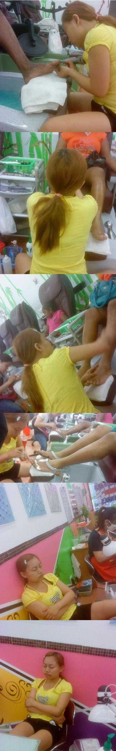 失落的女星！凤姐在美国沦为洗脚妹综合gif搞笑图片