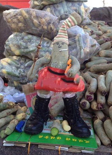 这萝卜娃娃酷毙了~植物gif搞笑图片