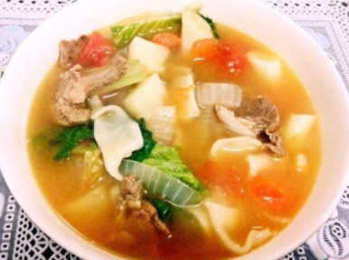 人工孕妈早期补食——鸡汤面片