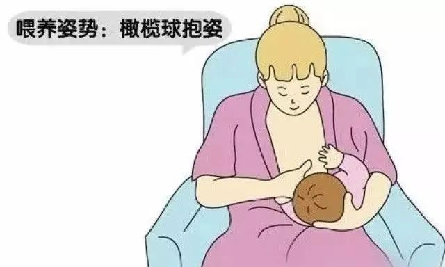母乳喂养的正确姿势是：侧卧法、橄榄球式、摇篮式等