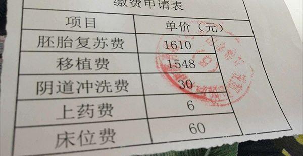 郑大一附院二代试管婴儿花费明细表谁有？