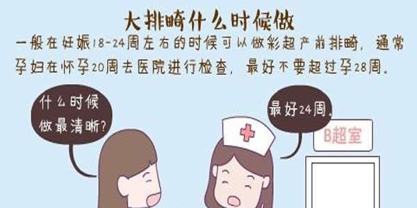 胎儿做大排畸项目检查的最佳时间是多少周-24周为最佳时间