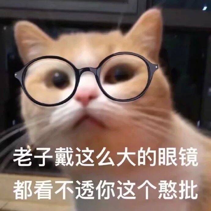 老子戴这么大的眼镜都看不透你这个憨批