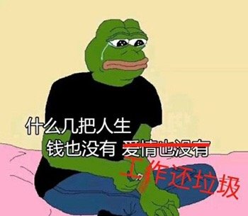 什么几把人生钱也没有工作还垃圾