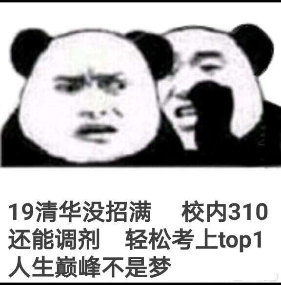 19清华没招满 校内310还能调剂 轻松考上top1 人生巅峰不是梦