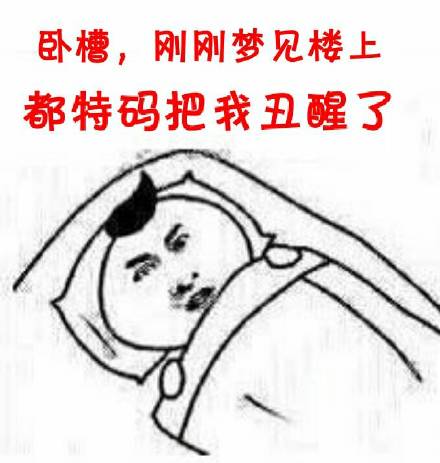 卧槽刚刚梦见楼上都特码把我丑醒了