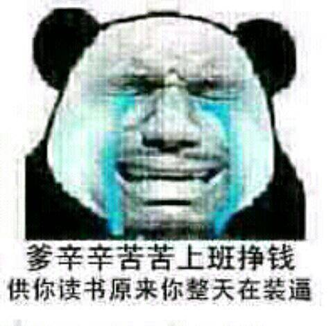 爹辛辛苦苦上班挣钱供你读书原来你整天在装逼