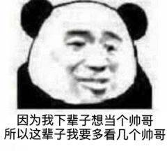 因为我下辈子想当个帅哥所以这辈子我要多看几个帅哥