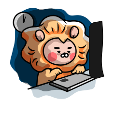 狮子加班设计师动态表情包图片