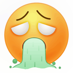 小黄脸呕吐GIF动图表情包图片