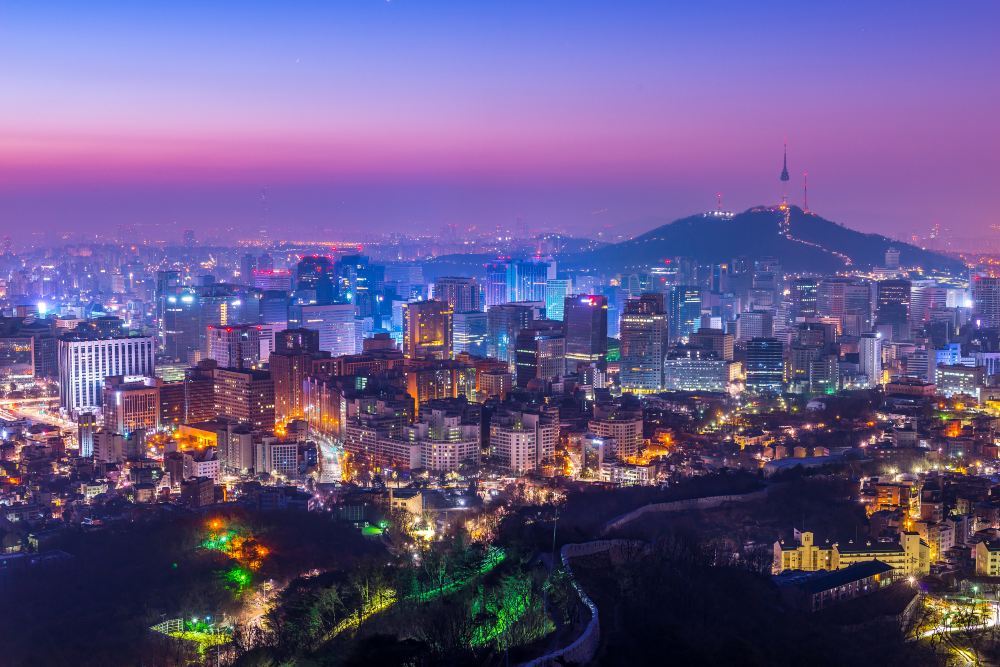 首尔N首尔塔旅游景点唯美高清风景图片 韩国南山塔真实照片