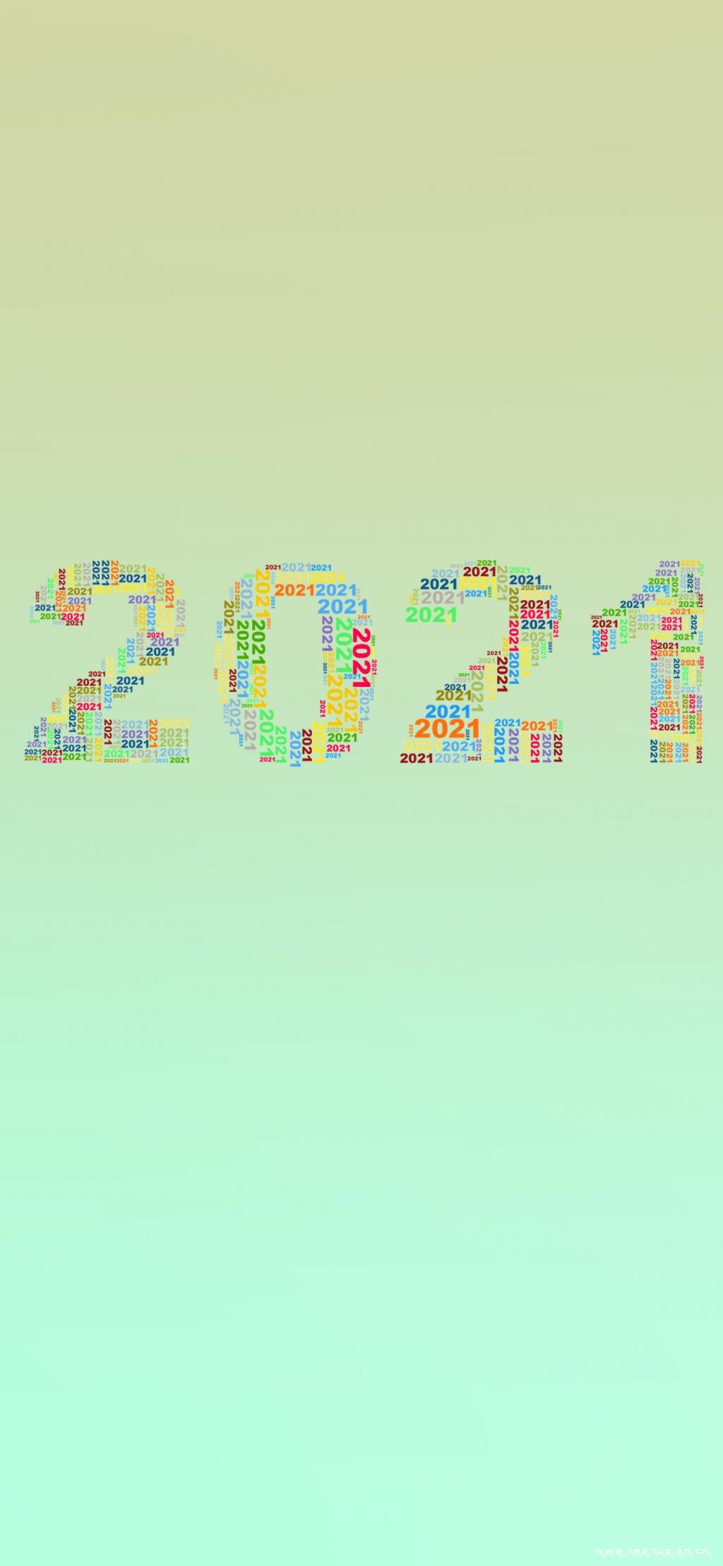 最新2024简约数字渐变高清海壁纸图片
