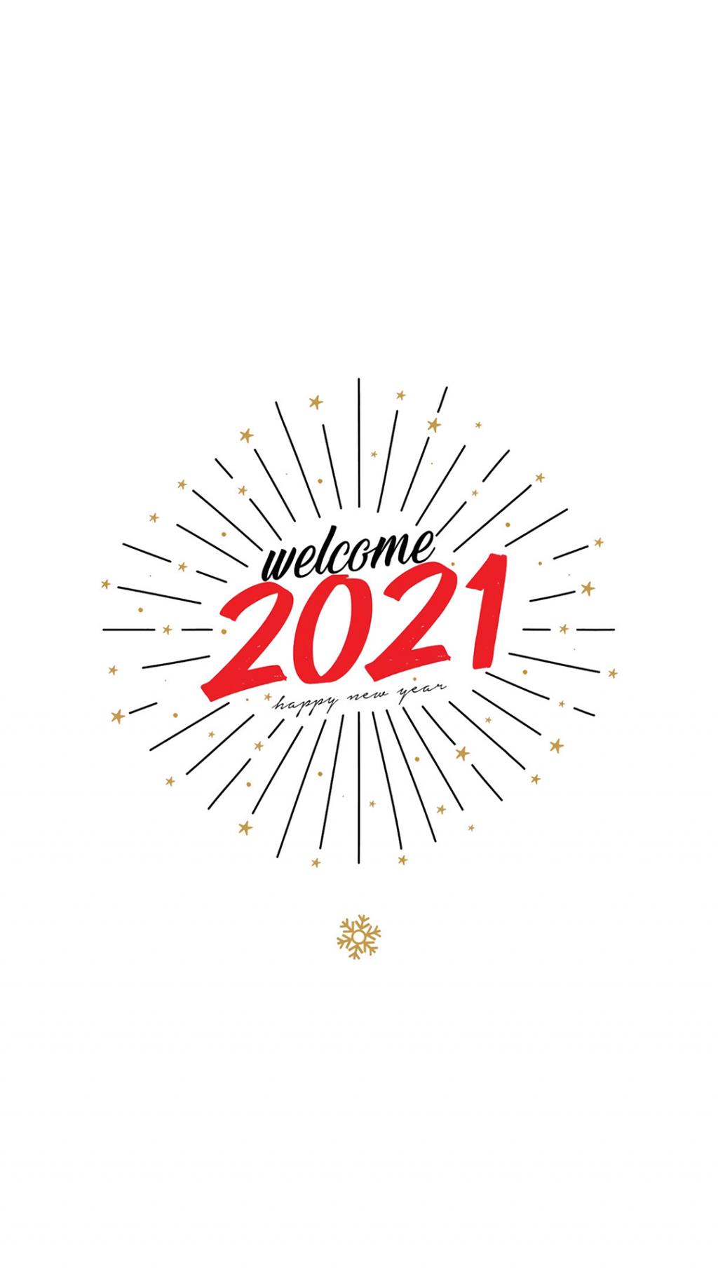 2024新年快乐简约烟花手机壁纸图片