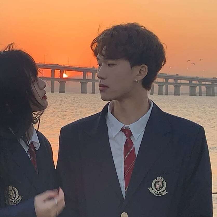 落日甜美情侣高清气质微信头像图片