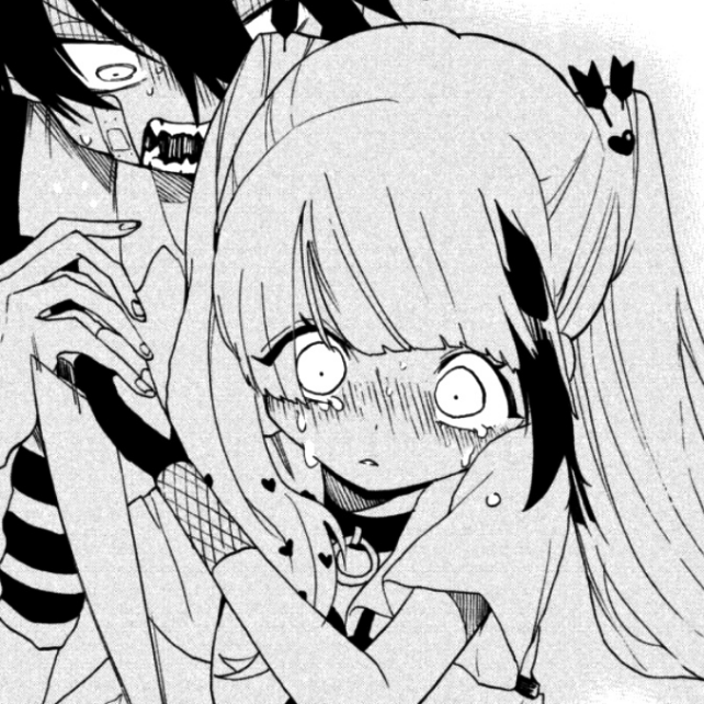 黑白情头/欢喜冤家另类甜蜜情侣漫画头像图片