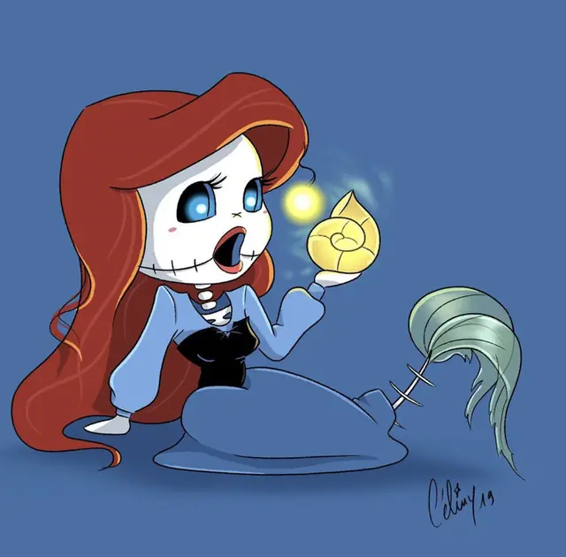 可爱又恐怖的Q版迪士尼公主骷髅手绘头像图片