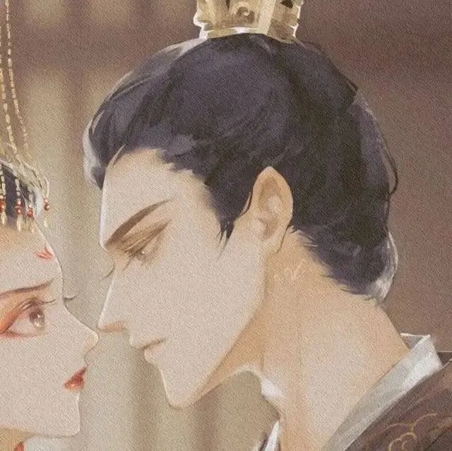 古风动漫情侣一人一半手绘唯美qq头像图片