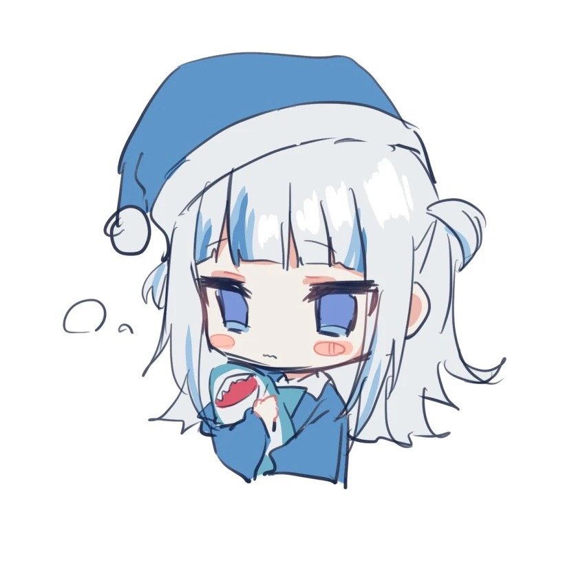 又萌又凶的动漫萝莉-鲨鱼女孩Gawr Gura噶呜·古拉头像图片