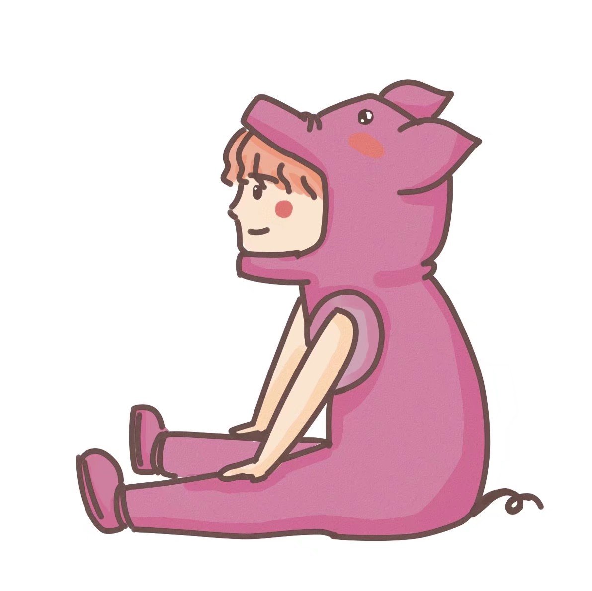 炒鸡可爱的手绘情侣单人头像图片