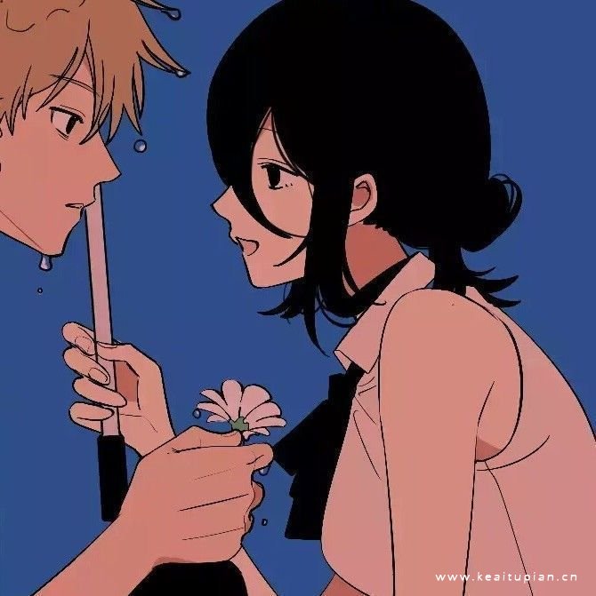 蓝色系情头|动漫情侣浪漫头像图片